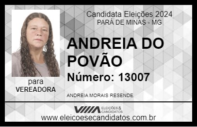 Candidato ANDREIA DO POVÃO 2024 - PARÁ DE MINAS - Eleições