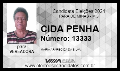 Candidato CIDA PENHA 2024 - PARÁ DE MINAS - Eleições