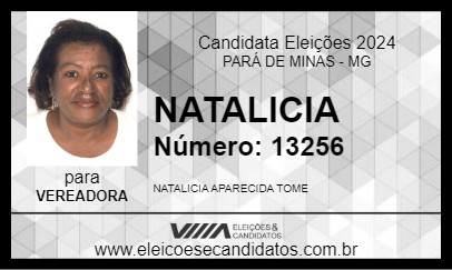 Candidato NATALICIA 2024 - PARÁ DE MINAS - Eleições