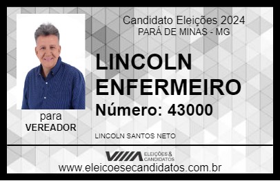 Candidato LINCOLN ENFERMEIRO 2024 - PARÁ DE MINAS - Eleições