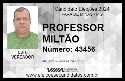 Candidato PROFESSOR MILTÃO 2024 - PARÁ DE MINAS - Eleições