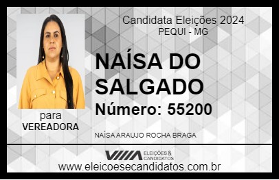 Candidato NAÍSA DO SALGADO 2024 - PEQUI - Eleições