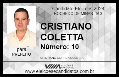 Candidato CRISTIANO COLETTA 2024 - ROCHEDO DE MINAS - Eleições