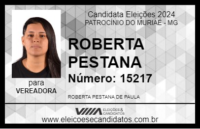 Candidato ROBERTA PESTANA 2024 - PATROCÍNIO DO MURIAÉ - Eleições