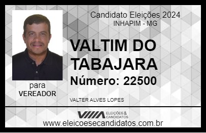 Candidato VALTIM DO TABAJARA 2024 - INHAPIM - Eleições