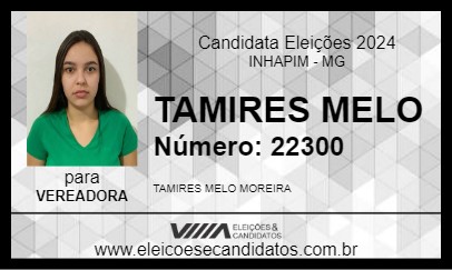 Candidato TAMIRES MELO 2024 - INHAPIM - Eleições