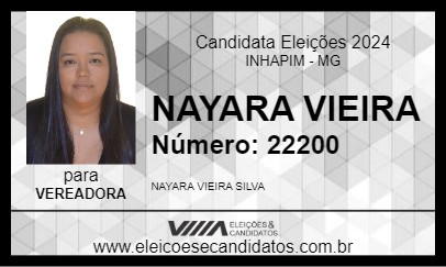 Candidato NAYARA VIEIRA 2024 - INHAPIM - Eleições