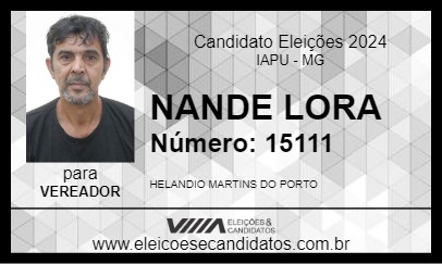 Candidato NANDE LORA 2024 - IAPU - Eleições