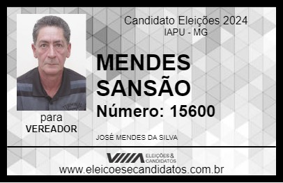 Candidato MENDES SANSÃO 2024 - IAPU - Eleições