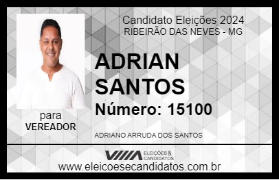 Candidato ADRIAN SANTOS  2024 - RIBEIRÃO DAS NEVES - Eleições