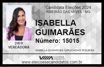 Candidato ISABELLA GUIMARÃES 2024 - RIBEIRÃO DAS NEVES - Eleições