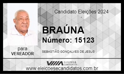 Candidato BRAÚNA  2024 - RIBEIRÃO DAS NEVES - Eleições