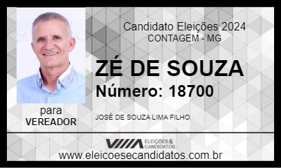 Candidato ZÉ DE SOUZA 2024 - CONTAGEM - Eleições