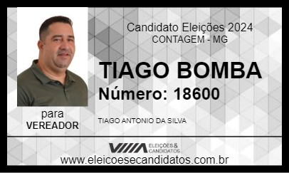 Candidato TIAGO BOMBA 2024 - CONTAGEM - Eleições