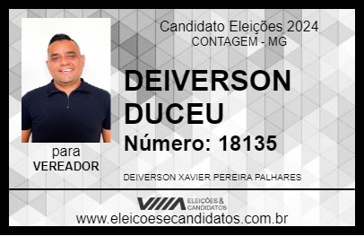 Candidato DEIVERSON DUCEU 2024 - CONTAGEM - Eleições