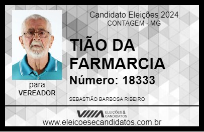 Candidato TIÃO DA FARMARCIA 2024 - CONTAGEM - Eleições