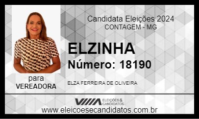 Candidato ELZINHA 2024 - CONTAGEM - Eleições