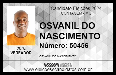 Candidato OSVANIL DO NASCIMENTO 2024 - CONTAGEM - Eleições