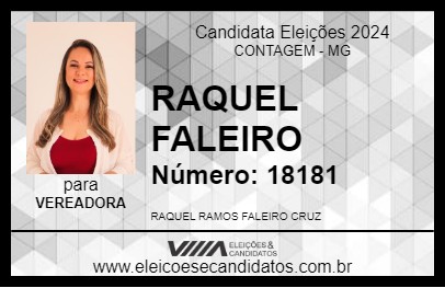 Candidato RAQUEL FALEIRO 2024 - CONTAGEM - Eleições