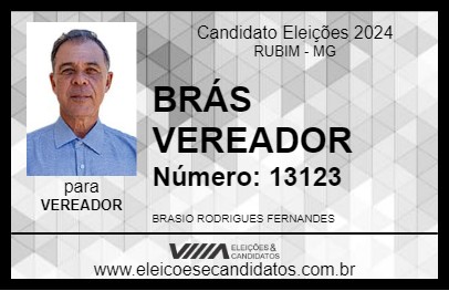 Candidato BRÁS VEREADOR 2024 - RUBIM - Eleições