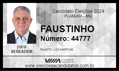 Candidato FAUSTINHO 2024 - PLANURA - Eleições