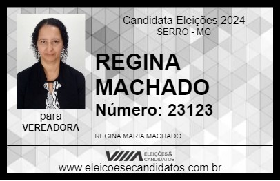 Candidato REGINA MACHADO 2024 - SERRO - Eleições