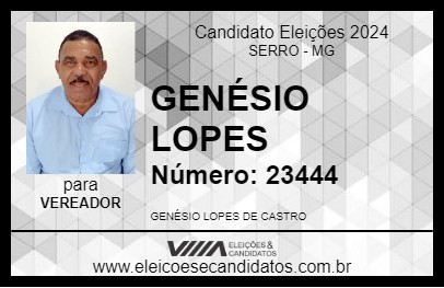 Candidato GENÉSIO LOPES 2024 - SERRO - Eleições