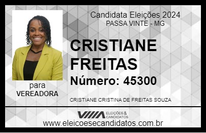 Candidato CRISTIANE FREITAS 2024 - PASSA VINTE - Eleições