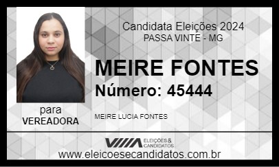 Candidato MEIRE FONTES 2024 - PASSA VINTE - Eleições