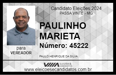 Candidato PAULINHO MARIETA 2024 - PASSA VINTE - Eleições