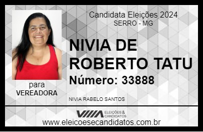 Candidato NIVIA DE ROBERTO TATU 2024 - SERRO - Eleições