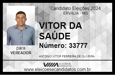 Candidato VITOR DA SAÚDE 2024 - ERVÁLIA - Eleições