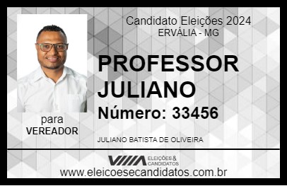 Candidato PROFESSOR JULIANO 2024 - ERVÁLIA - Eleições