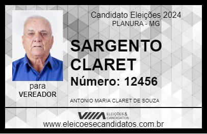 Candidato SARGENTO CLARET 2024 - PLANURA - Eleições