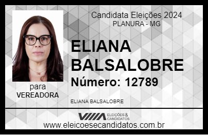 Candidato ELIANA BALSALOBRE 2024 - PLANURA - Eleições