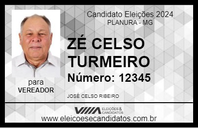 Candidato ZÉ CELSO TURMEIRO 2024 - PLANURA - Eleições