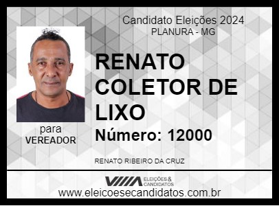 Candidato RENATO COLETOR DE LIXO 2024 - PLANURA - Eleições