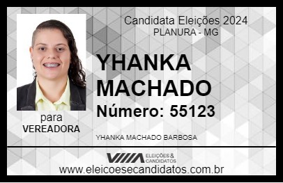 Candidato YHANKA MACHADO 2024 - PLANURA - Eleições