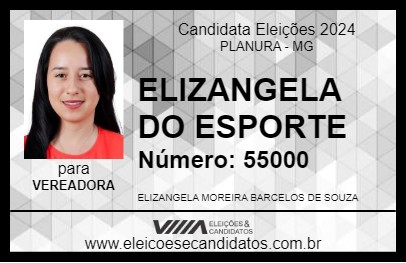 Candidato ELIZANGELA DO ESPORTE 2024 - PLANURA - Eleições