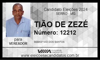 Candidato TIÃO DE ZEZÉ 2024 - SERRO - Eleições