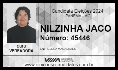 Candidato NILZINHA JACO 2024 - IPANEMA - Eleições