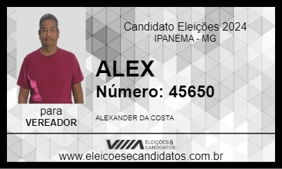 Candidato ALEX 2024 - IPANEMA - Eleições