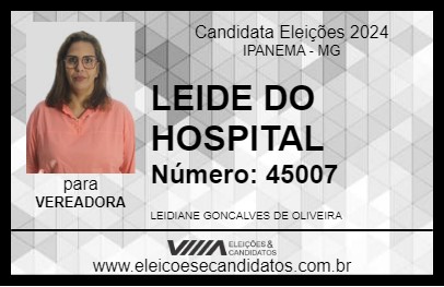 Candidato LEIDE DO HOSPITAL 2024 - IPANEMA - Eleições