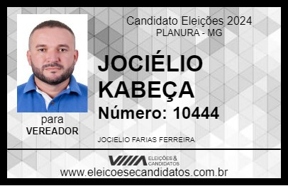 Candidato JOCIÉLIO KABEÇA 2024 - PLANURA - Eleições