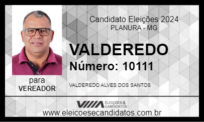 Candidato VALDEREDO 2024 - PLANURA - Eleições