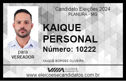 Candidato KAIQUE PERSONAL 2024 - PLANURA - Eleições