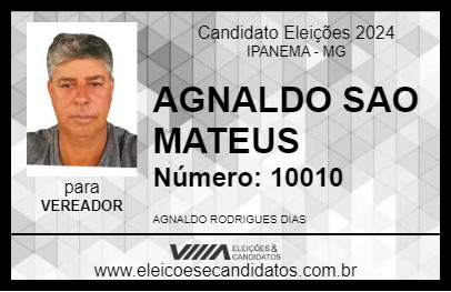 Candidato AGNALDO SAO MATEUS 2024 - IPANEMA - Eleições