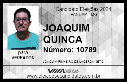 Candidato JOAQUIM QUINCA 2024 - IPANEMA - Eleições