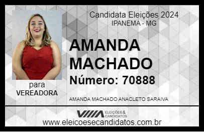 Candidato AMANDA MACHADO 2024 - IPANEMA - Eleições