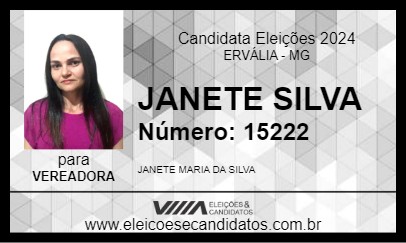 Candidato JANETE SILVA 2024 - ERVÁLIA - Eleições